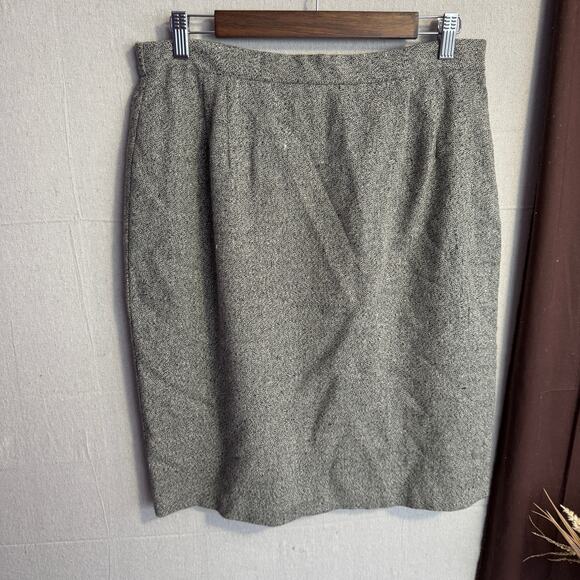 Vintage Danielle B Size 14 Black Gray Pencil Business Skirt Office Wear - Picture 2 of 8